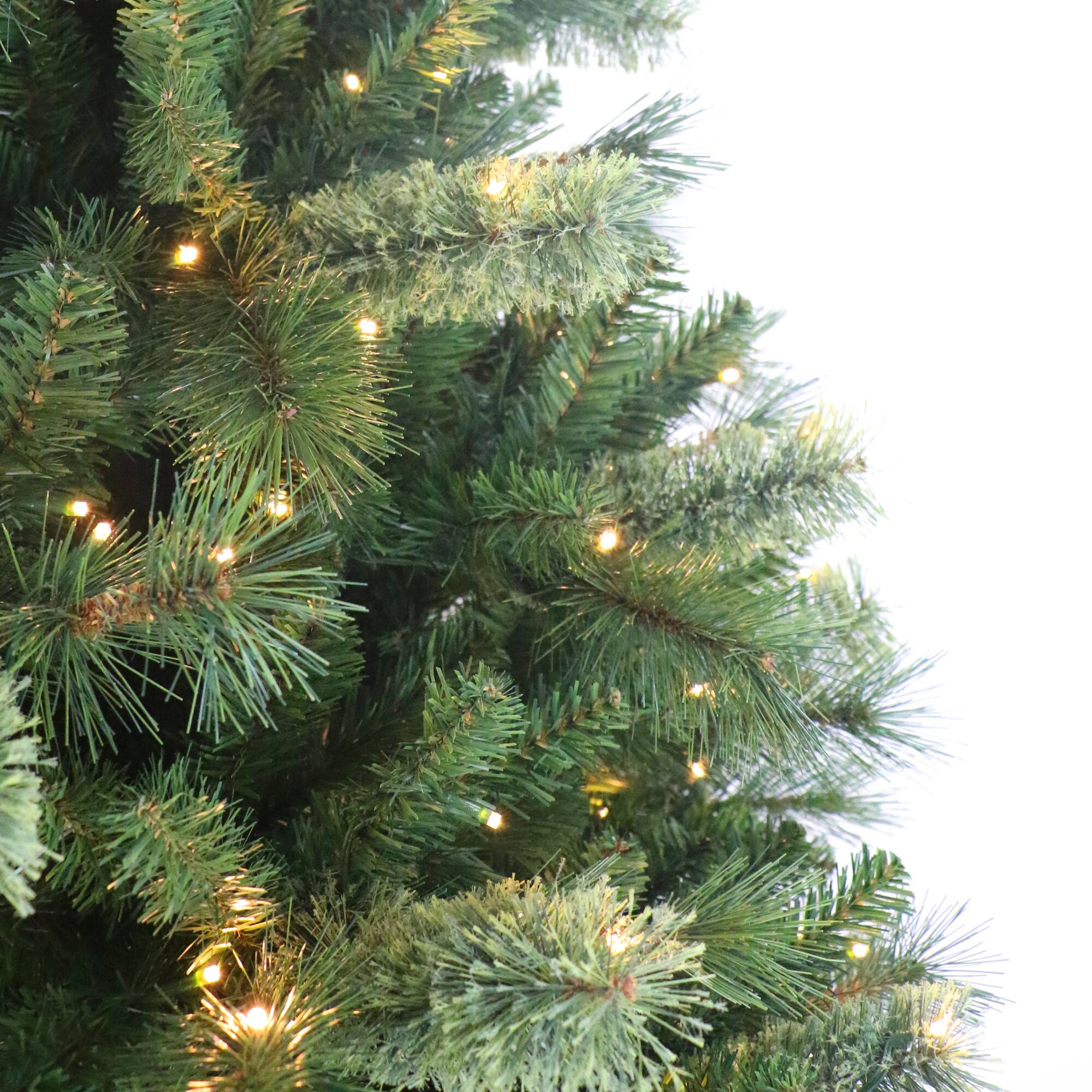 9ft. Pre-Lit Green Artificial Teton Pine Tree, Warm White LED Lights